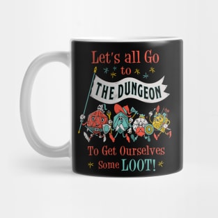 Let's Go To The Dungeon - Vintage Cartoon Fantasy RPG Dice Mug